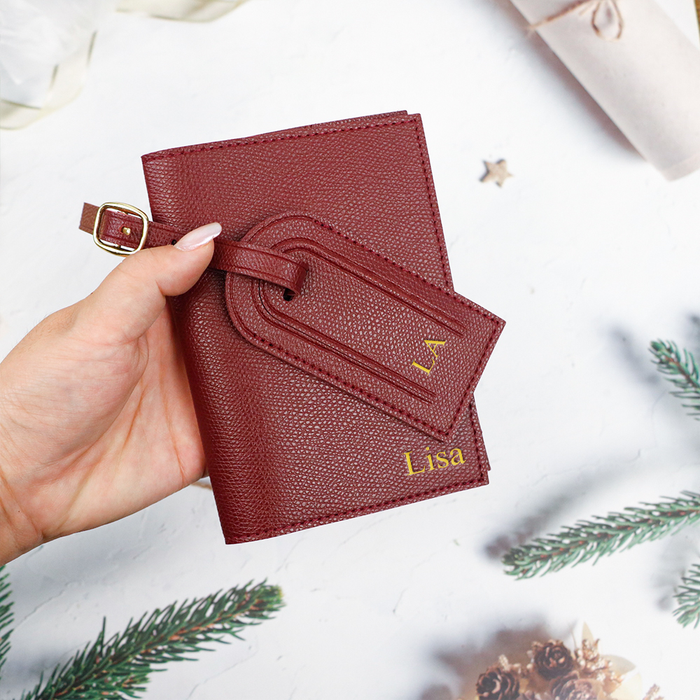 Customized letter pu leather a - Leather Passport Cover review and price