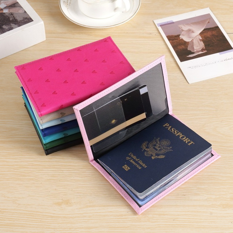 Cute Heart Print Passport Cove - Leather Passport Cover review and price